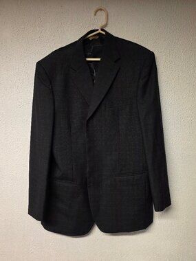 Men's Dark Colored Three Button Blazer by Luca Rossi Size 40R